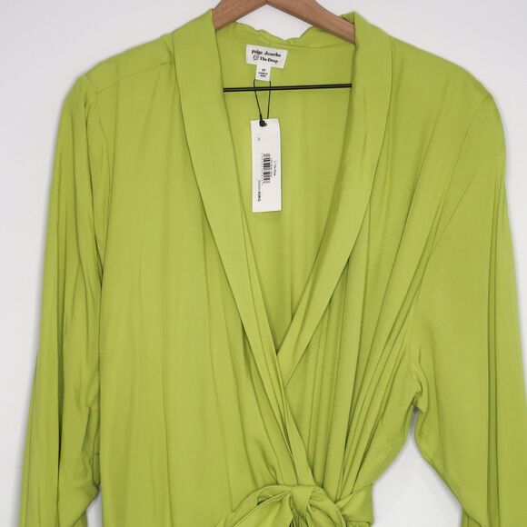 The Drop Paige Desorbo Womens Wrap Dress Plus Size 3X Lime Green Office Minimal‎ - Picture 6 of 11